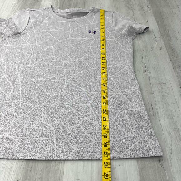 Under Armour Purple Short Sleeve Geometric Pattern Lightweight Shirt Large - Picture 8 of 8